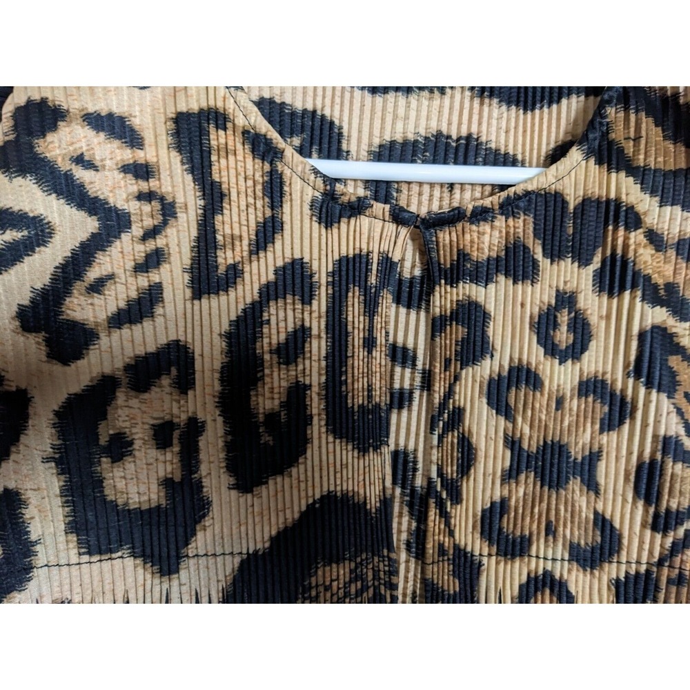 Chicos Womens Jacket Top Size 3 XL Leopard Fringe Chocolate Chip Polyester Brown - Picture 3 of 10